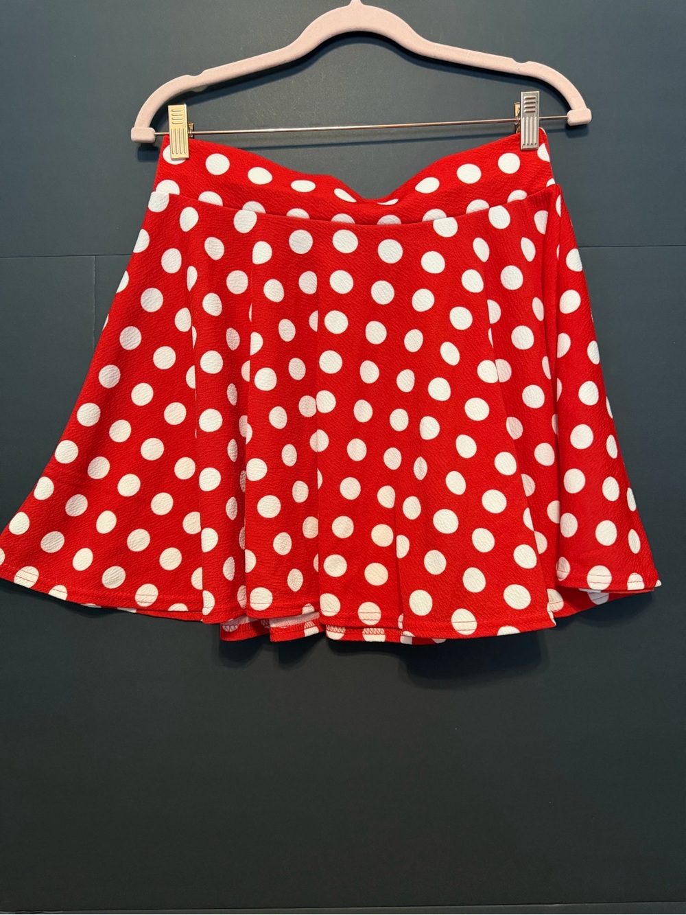 Red Polka Dot Circle Skirt - Women's Flared Skater